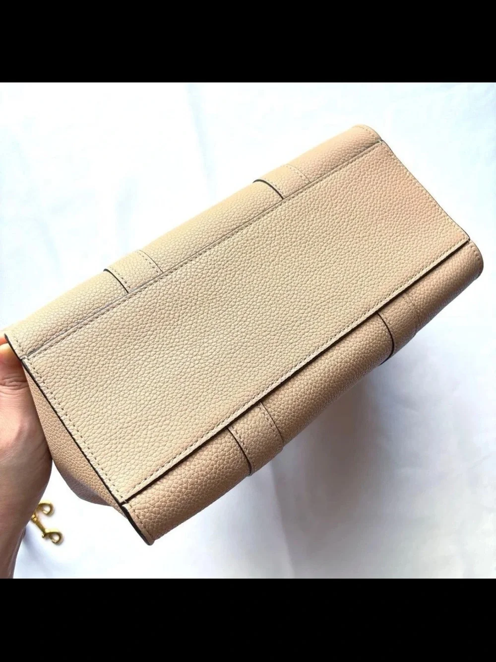 Mulberry Pale Pink Pebbled Leather Satchel with Gold Hardware